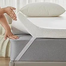 7cm (3inch) Memory Foam Mattress Topper Enhancer Overlay Dual-Layer Back Pain Relief, Includes  Zip Removable Washable Cover