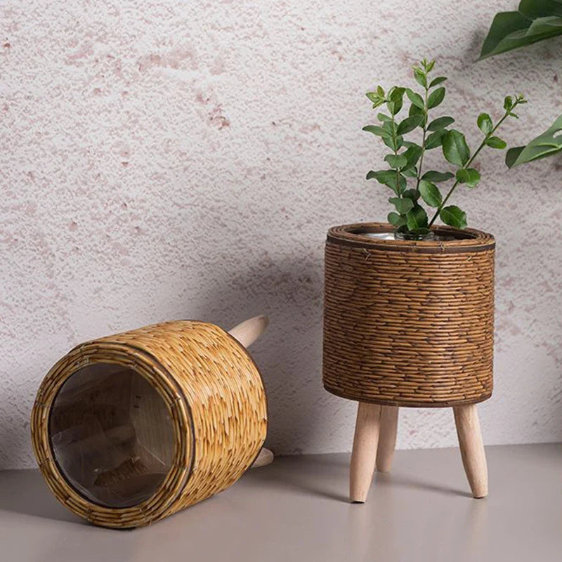 Woven Flower Basket With Removable Legs