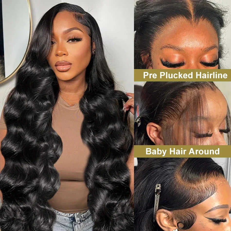 Jarin 180 Density 30 40 Inch 13x6 HD Transparent Lace Frontal Wigs Body Wave Human Hair 13x4 Lace Front Wig For Black Women