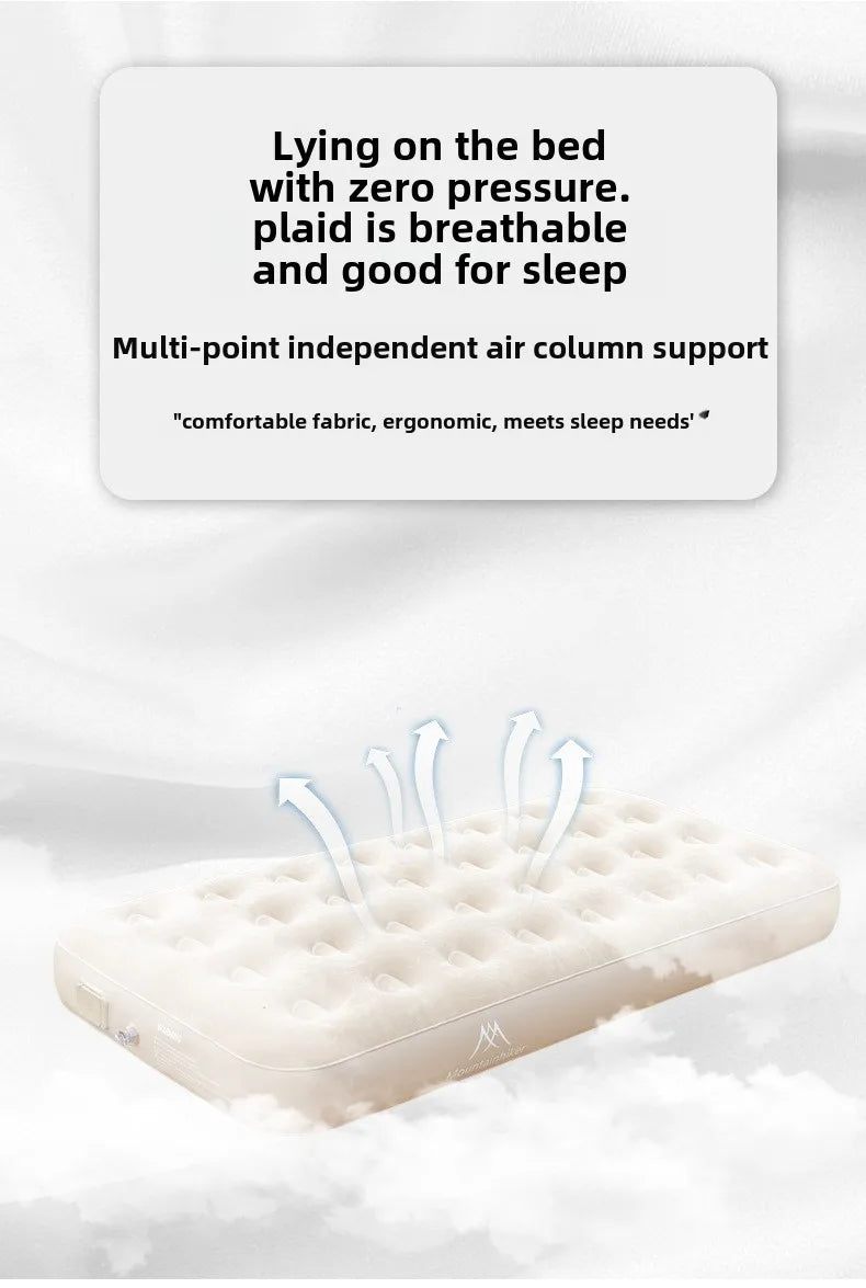 MOUNTAINHIKER 2025 Interior Air Mattress Glamping Mats PVC Inflatable Sleeping Mattress 1/3 Person Camping Bed Mat Built-in Pump