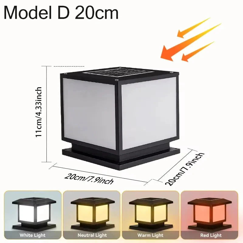 LED Solar Outdoor Light Pillar Solar Lights Waterproof