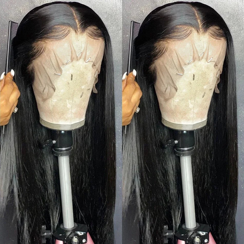 30 34 Inch 13x6 Lace Front Human Hair Wig Bone Straight Preplucked Brazilian 13x4 360 Lace Front Wig Human Hair Wigs For Women