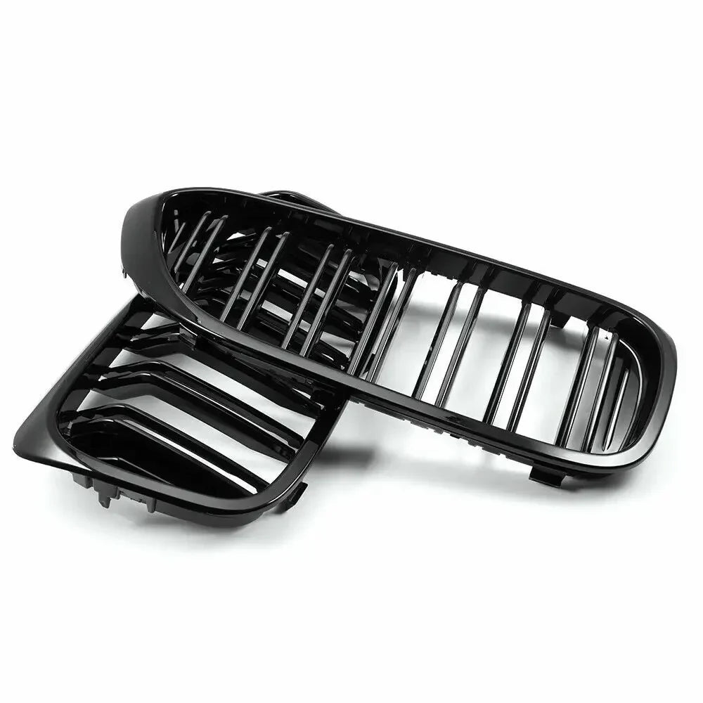 1 Pair Grille For BMW G30 G31 5 Series Sport M5 Front Kidney Dual Slats Racing Grill Gloss Black Replacement Part Double Line