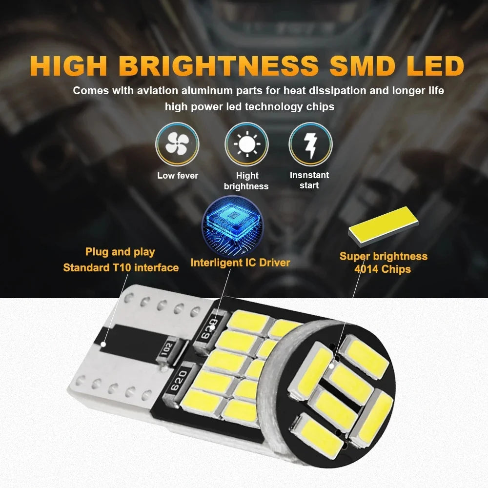 2/6/10/20/30/40/50pcs T10 W5W 194 501 Led Canbus