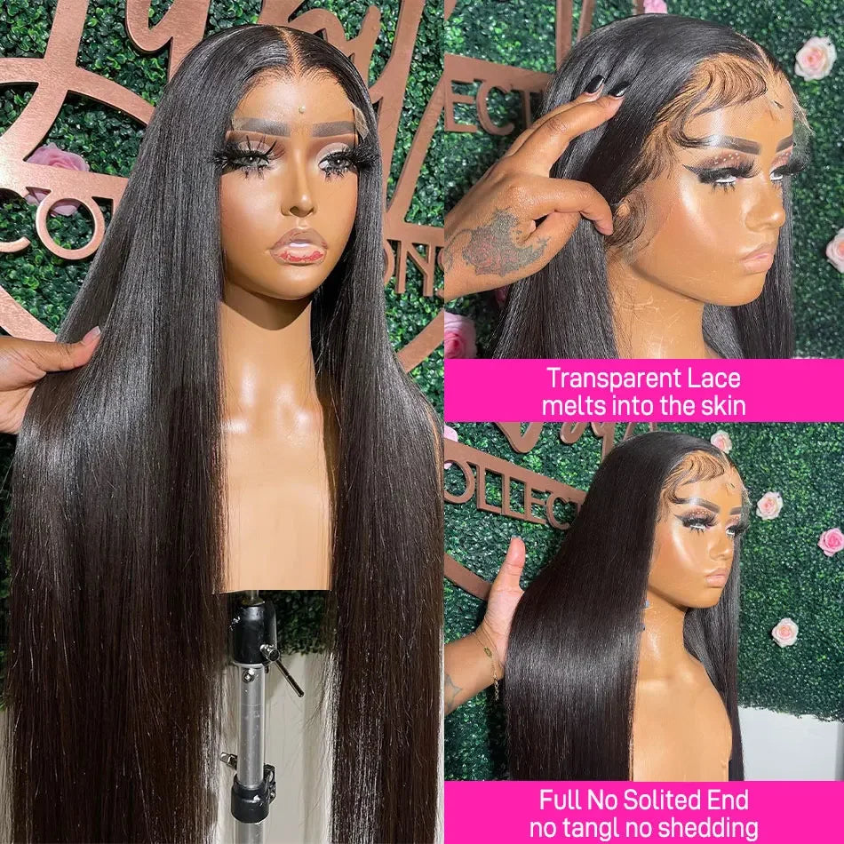 30 34 Inch 13x6 Lace Front Human Hair Wig Bone Straight Preplucked Brazilian 13x4 360 Lace Front Wig Human Hair Wigs For Women
