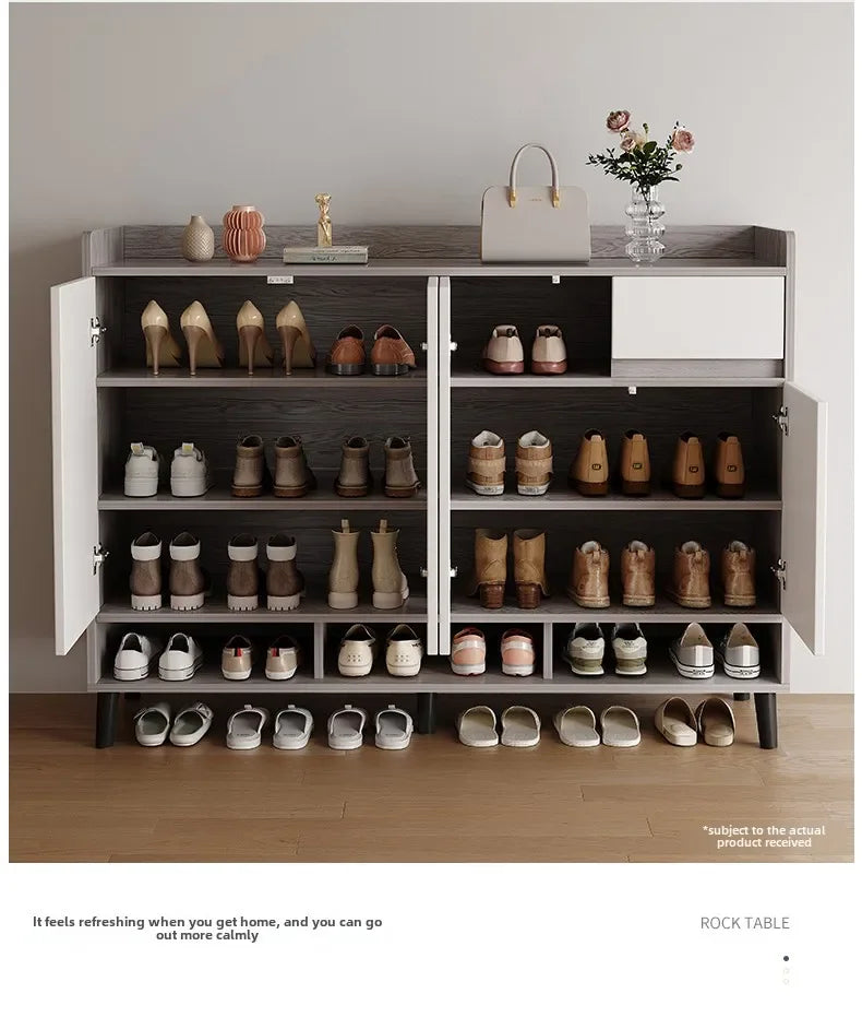 Corridor Shoe Cabinet At The Entrance of The Home Corridor Indoor Entrance Door Entrance Cabinet New Solid Wood Rack Shoe Shelf