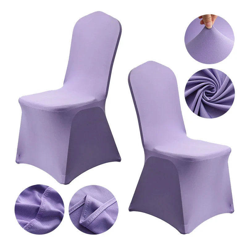 Grainbuds Wedding Dinning Chair Seat Covers High Stretch Solid Color Hotel Banquet Seat Cover Stretch Event Party Polyester Set