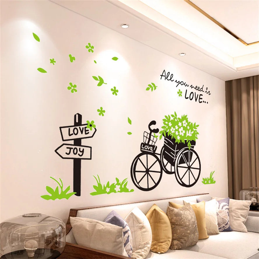 DIY Purple Lavender Living Room Wall Stickers Decoration