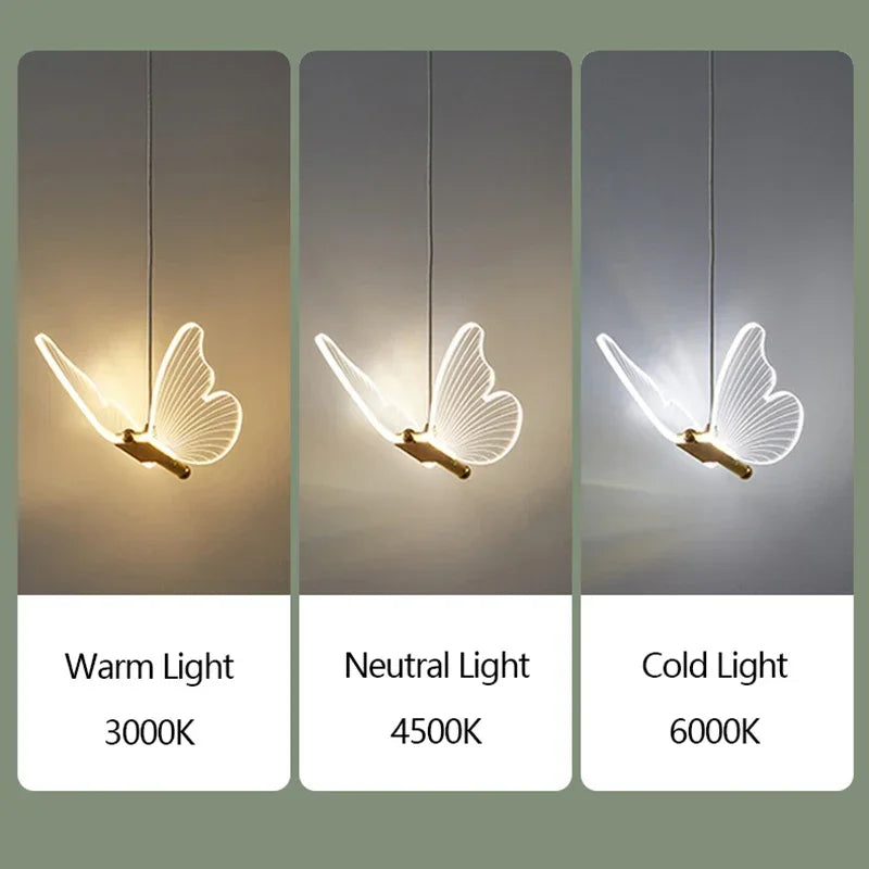Modern Transparent Butterfly Ceiling Chandeliers Luxury Designer Pendant Lights
