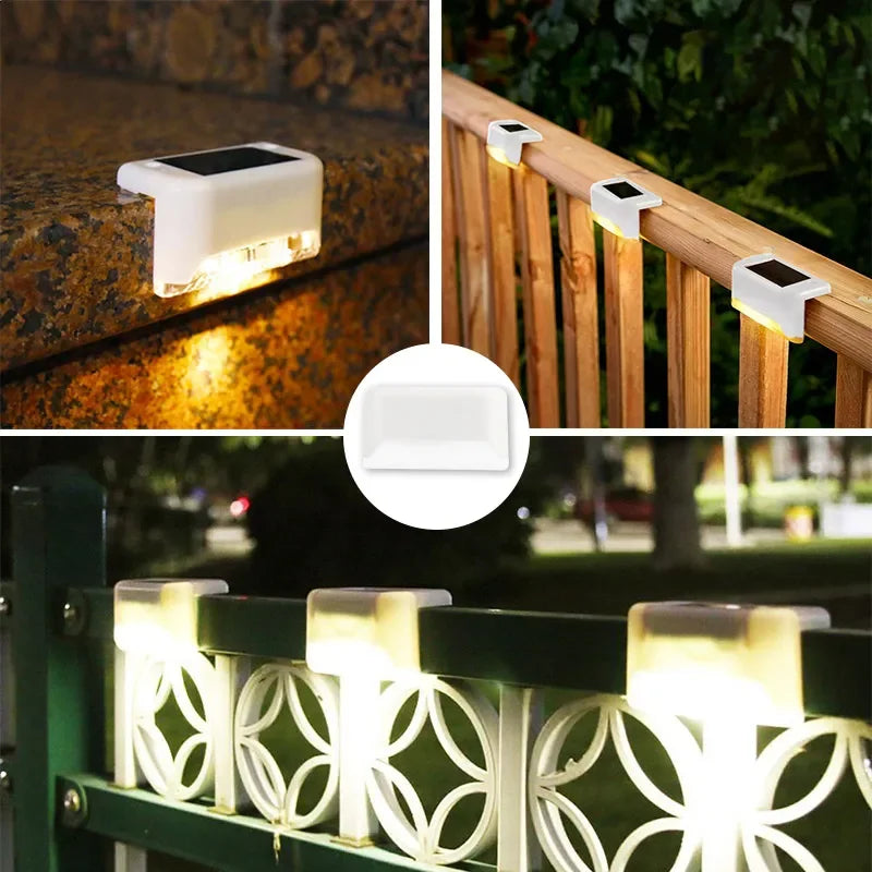 Warm White LED Solar Step Lamp