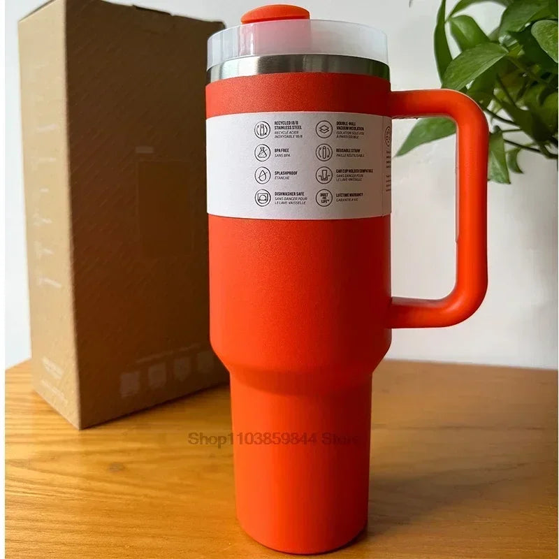 2025 new Large Capacity 40Oz Stainless Steel Vacuum Flask - Insulated Tumbler Cup with Lids and Straws, Perfect for Travel