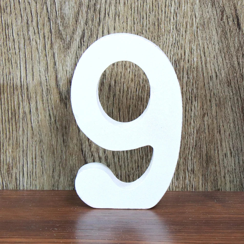 8 CM White Wooden Letters