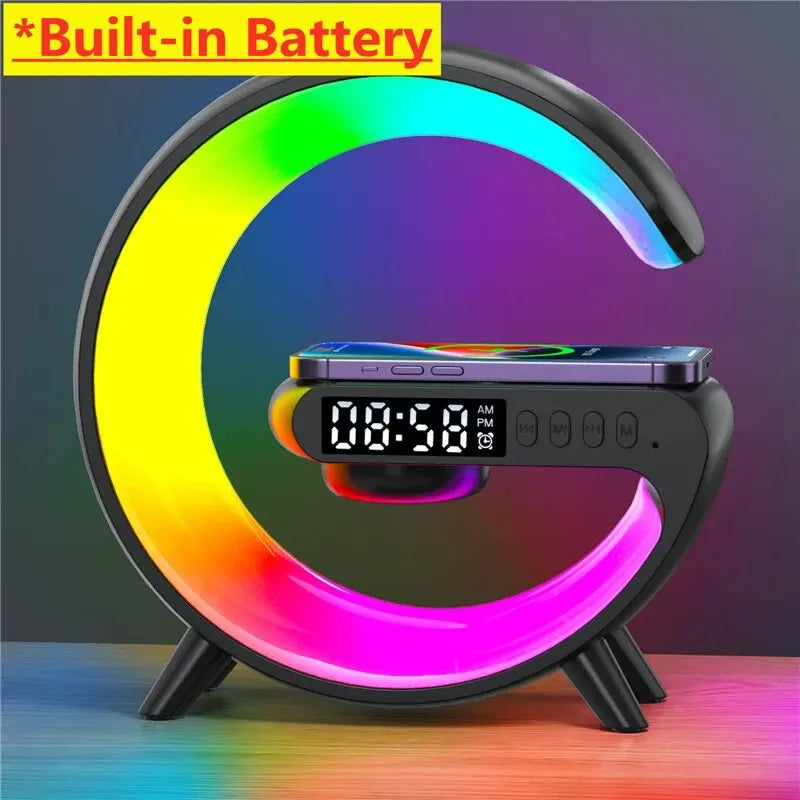 Wireless Charger Pad & Night Light Lamp Alarm Clock