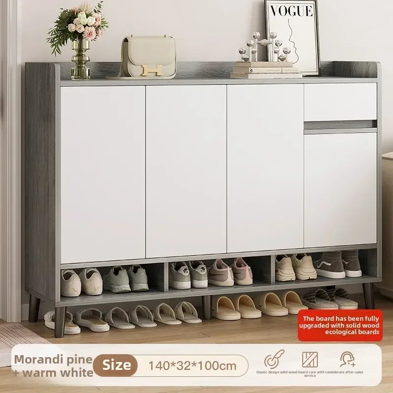 Corridor Shoe Cabinet At The Entrance of The Home Corridor Indoor Entrance Door Entrance Cabinet New Solid Wood Rack Shoe Shelf