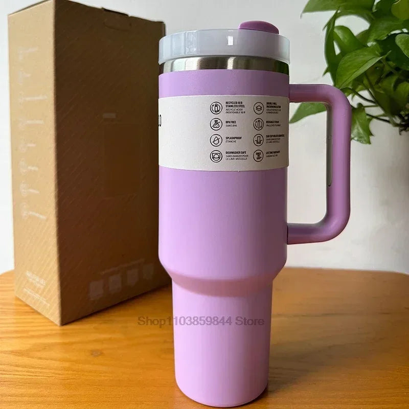 2025 new Large Capacity 40Oz Stainless Steel Vacuum Flask - Insulated Tumbler Cup with Lids and Straws, Perfect for Travel