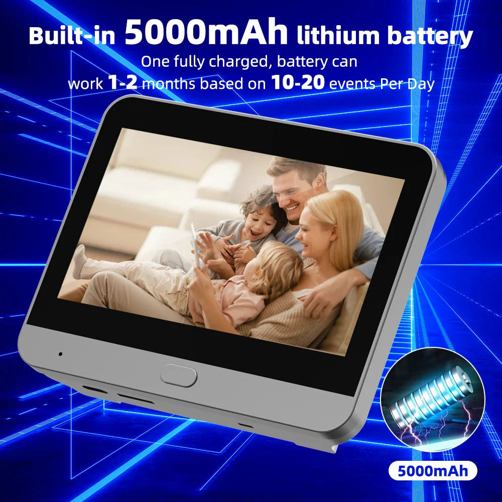 Smart Life 1080P WiFi Door Bell Eye Peephole Camera 5000mAh Battery