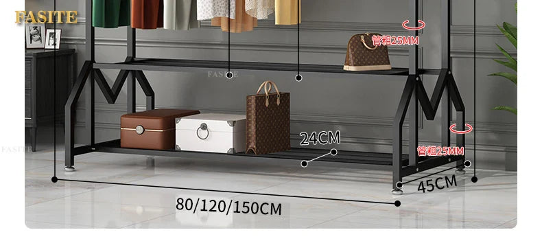 Hanger Clothing Garment Rack Clothes Wardrobes Heavy Duty Rolling Clothes Organizer with Wheel Perchero Coat Standing Coat Rack
