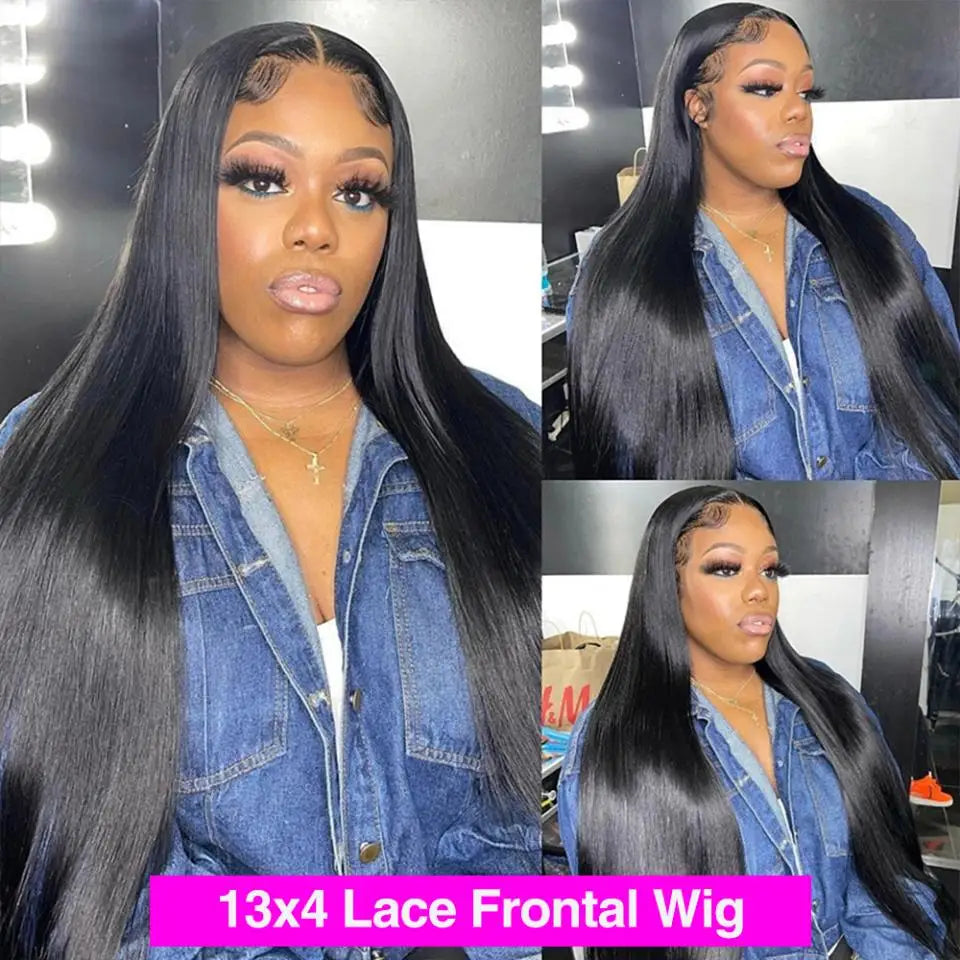 13x4 13x6 Full HD Lace Front Human Hair Wigs Straight 360 Transparent Lace Frontal Wigs Pre Plucked 4x4 Pre-Cut Lace Closure Wig