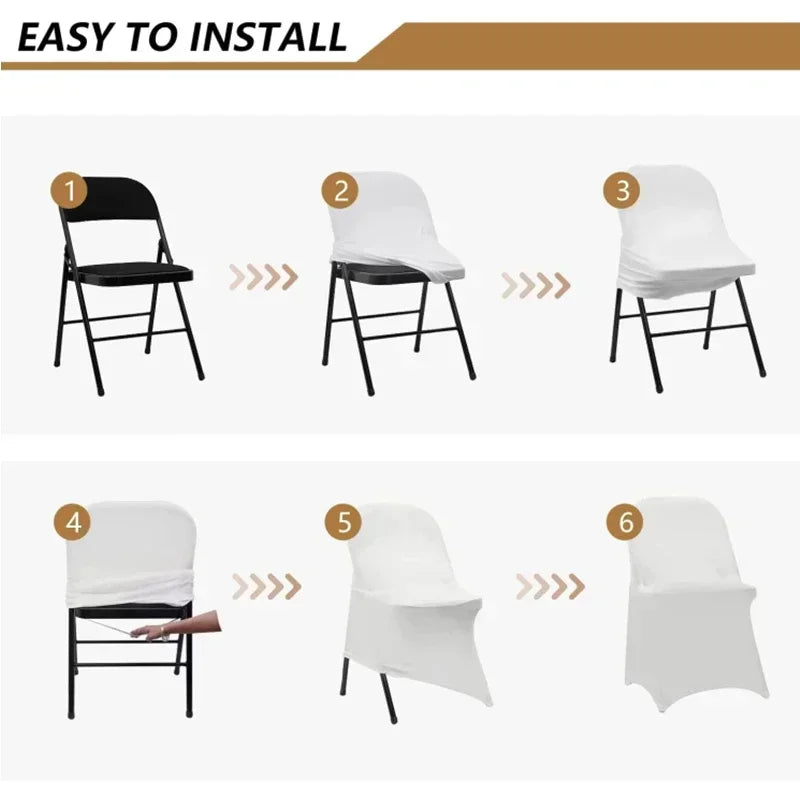 10Pcs Solid Color Chair Cover Spandex Slip Cover Stretch Wedding Banquet Party Reataurant Banquet Hotel Dining Chair Covers
