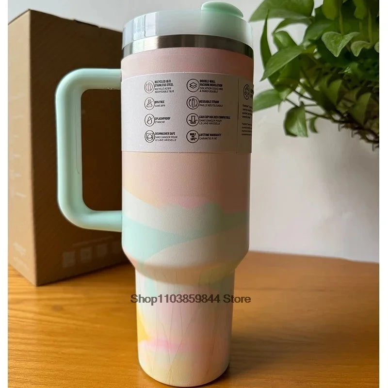 2025 new Large Capacity 40Oz Stainless Steel Vacuum Flask - Insulated Tumbler Cup with Lids and Straws, Perfect for Travel