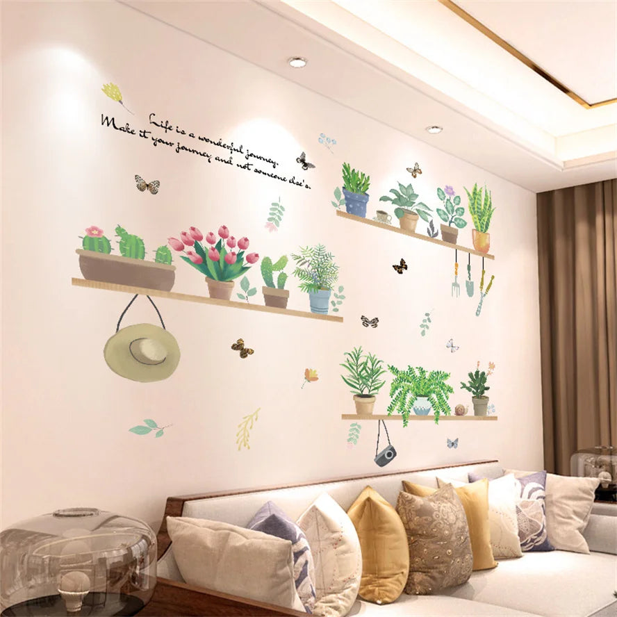 DIY Purple Lavender Living Room Wall Stickers Decoration