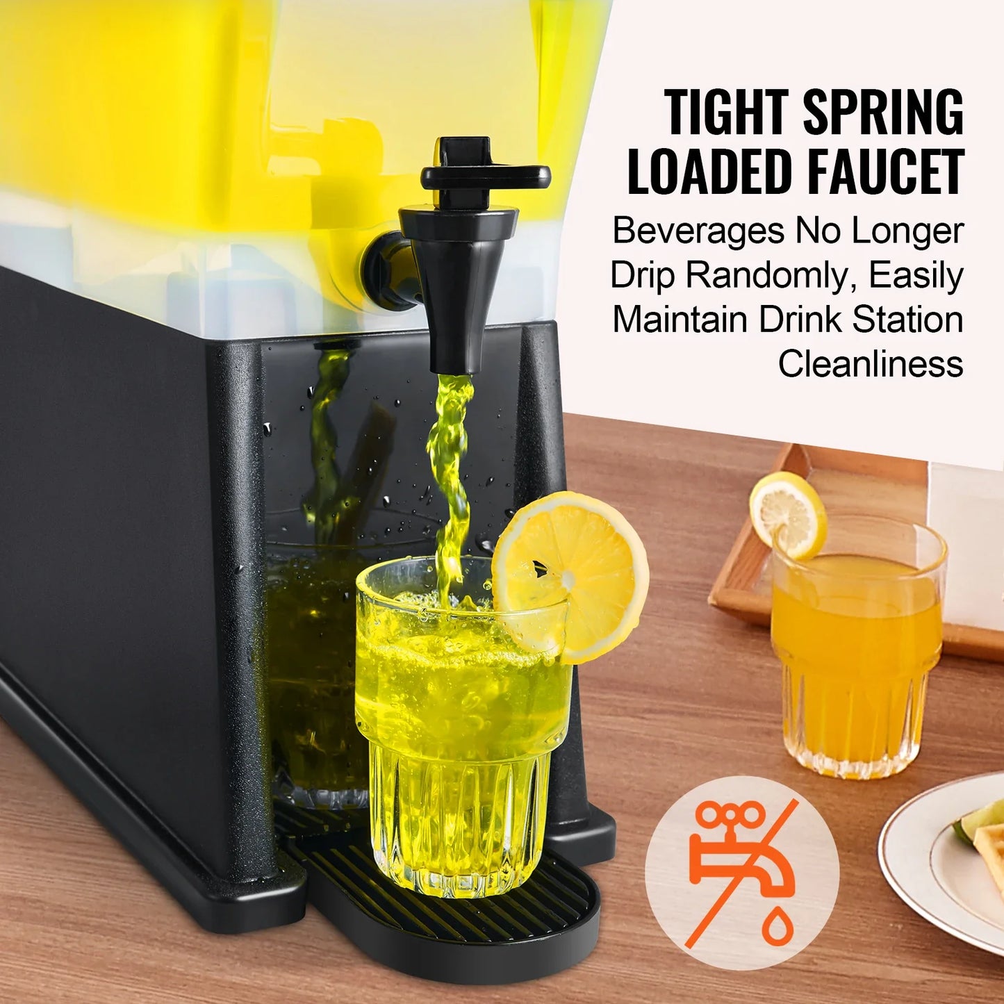 VEVOR Beverage Dispenser for Parties Plastic Juice Dispenser Tea Lemonade Juice Water Dispenser for Restaurants Hotels Parties