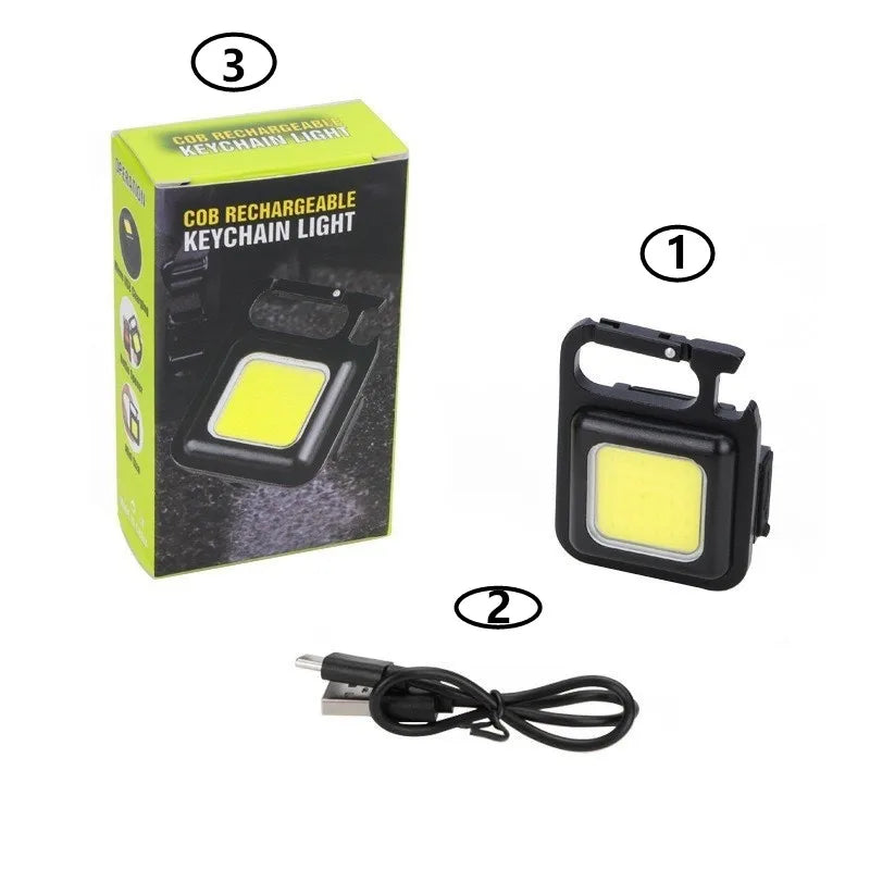 Mini LED 1800LM Flashlight Keychain Multifunctional Portable