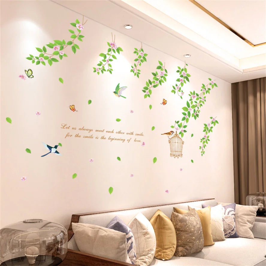 DIY Purple Lavender Living Room Wall Stickers Decoration