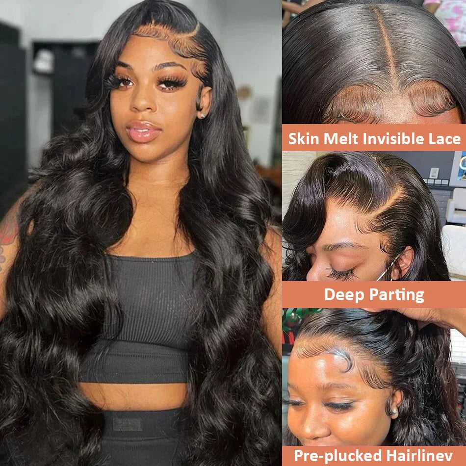 Jarin 180 Density 30 40 Inch 13x6 HD Transparent Lace Frontal Wigs Body Wave Human Hair 13x4 Lace Front Wig For Black Women