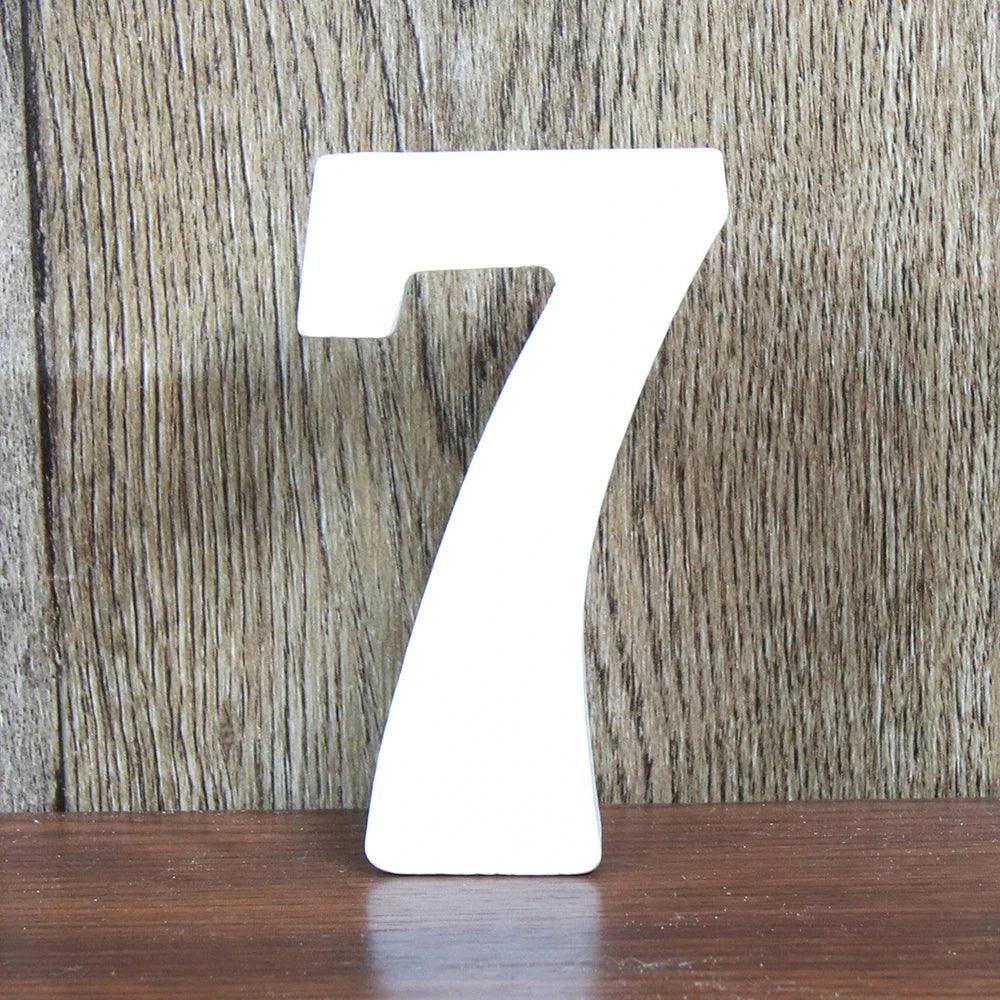 8 CM White Wooden Letters