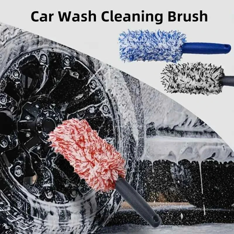 1PCS Car Cleaning Brush Portable Plush Tire and Rim Car Care Accessories Multifunctional Brush Tool Car Cleaning Wheel Brush