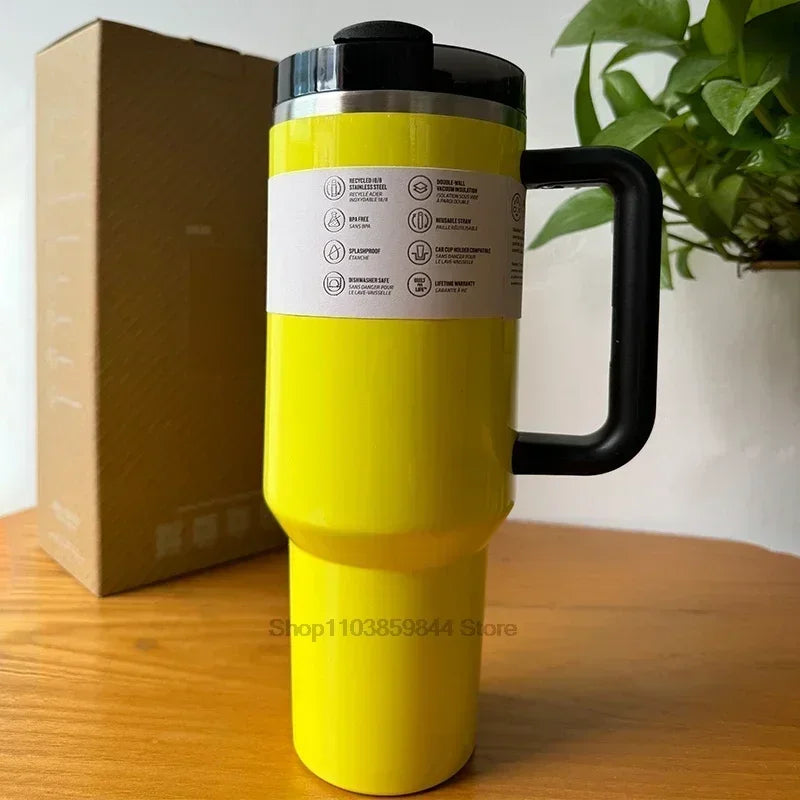 2025 new Large Capacity 40Oz Stainless Steel Vacuum Flask - Insulated Tumbler Cup with Lids and Straws, Perfect for Travel