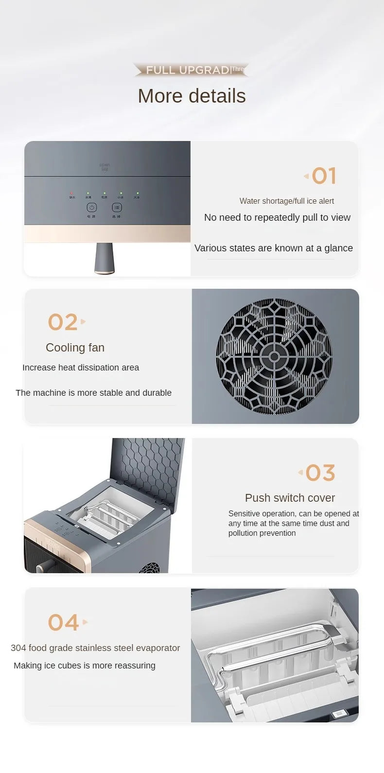 Ice Cube Machine Small Office Fully Automatic Ice Machine Home Portable 15KG Dormitory Mini 220V Maquina Para Hacer Hielo