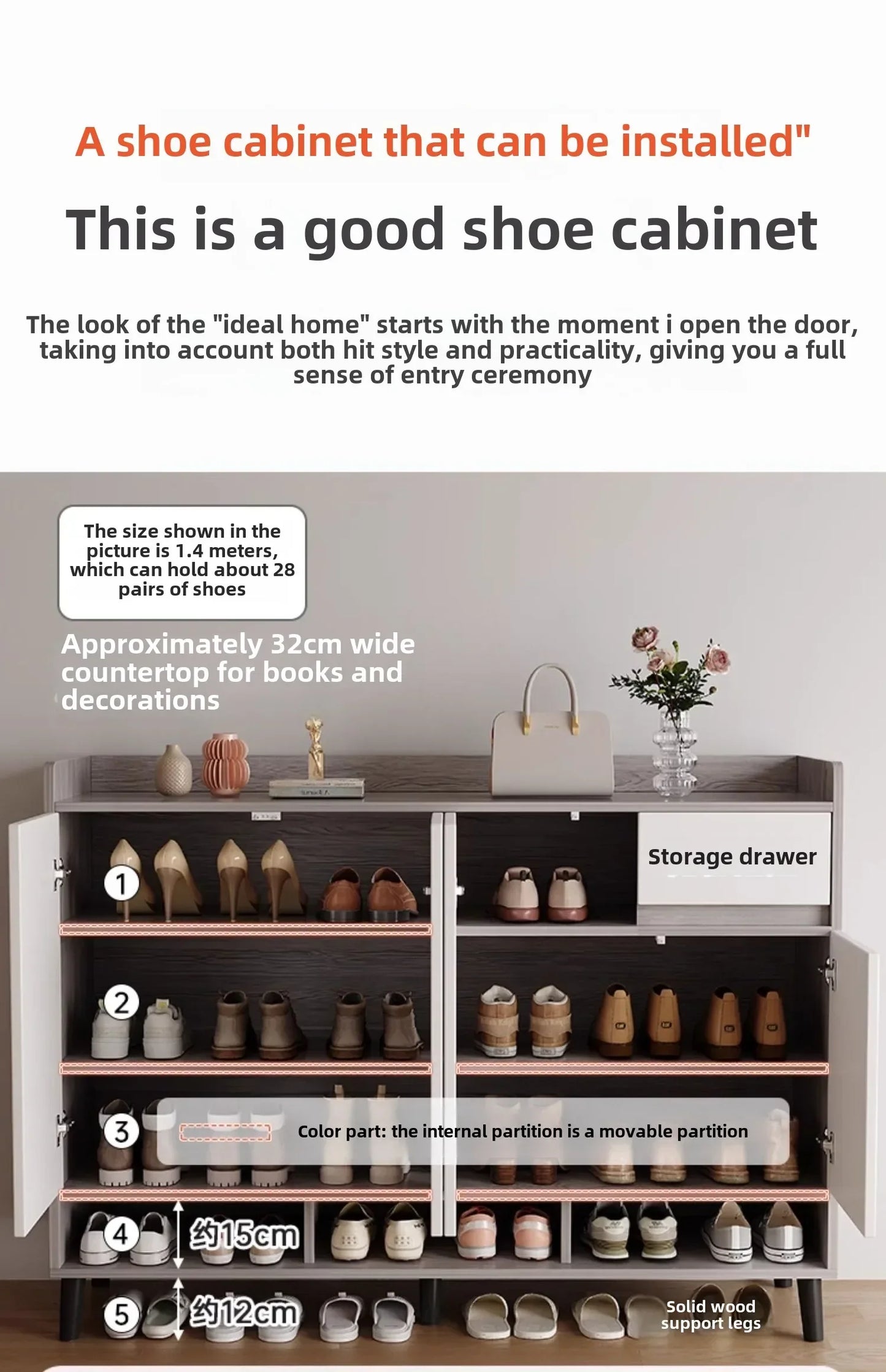 Corridor Shoe Cabinet At The Entrance of The Home Corridor Indoor Entrance Door Entrance Cabinet New Solid Wood Rack Shoe Shelf