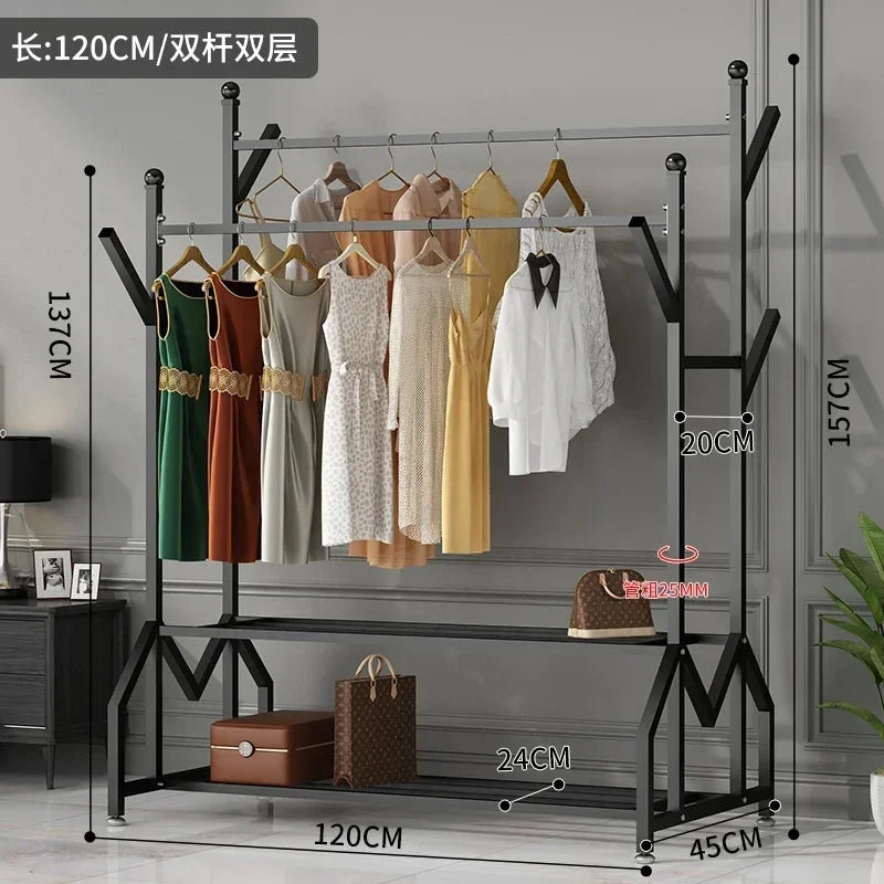 Hanger Clothing Garment Rack Clothes Wardrobes Heavy Duty Rolling Clothes Organizer with Wheel Perchero Coat Standing Coat Rack