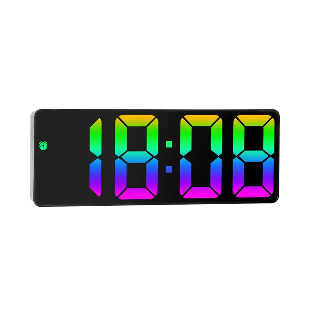 Led Mirror Digital Alarm Clock 12/24 Hours Adjustable Brightness