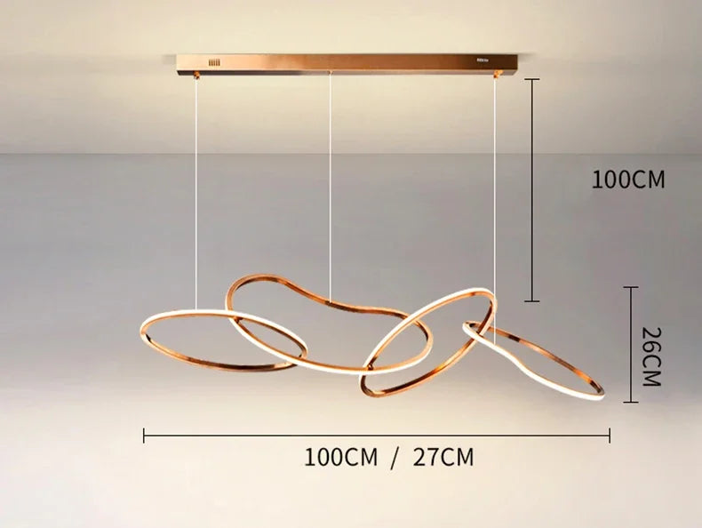 Modern Simplicity Circle LED Pendant Lights for Dining Living Home Decor Hanging Ring Chandelier Lamp Fixture