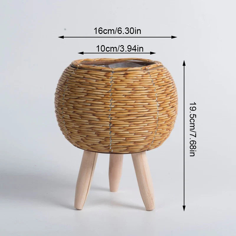 Woven Flower Basket With Removable Legs
