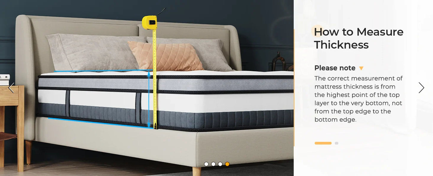 9.4 Inch Pocket Sprung Mattress with Breathable Foam and Individually Pocket Spring - Medium, Luxury Box Top Collection