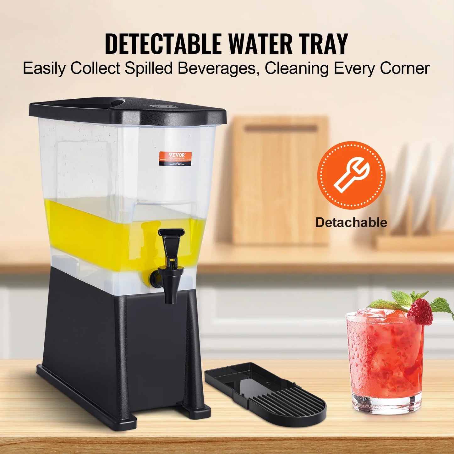 VEVOR Beverage Dispenser for Parties Plastic Juice Dispenser Tea Lemonade Juice Water Dispenser for Restaurants Hotels Parties