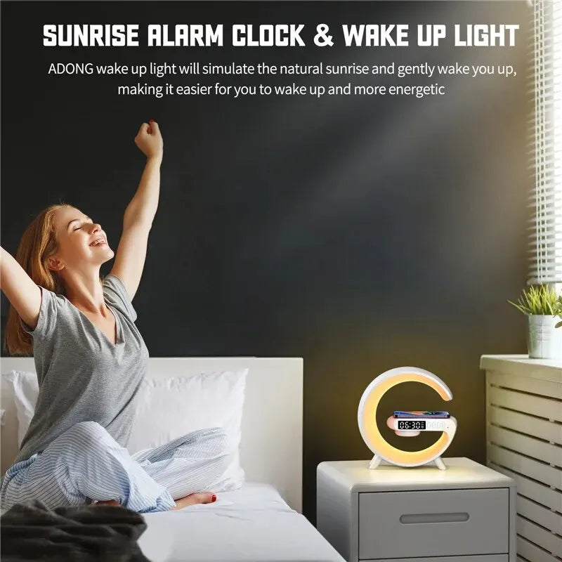 Wireless Charger Pad & Night Light Lamp Alarm Clock
