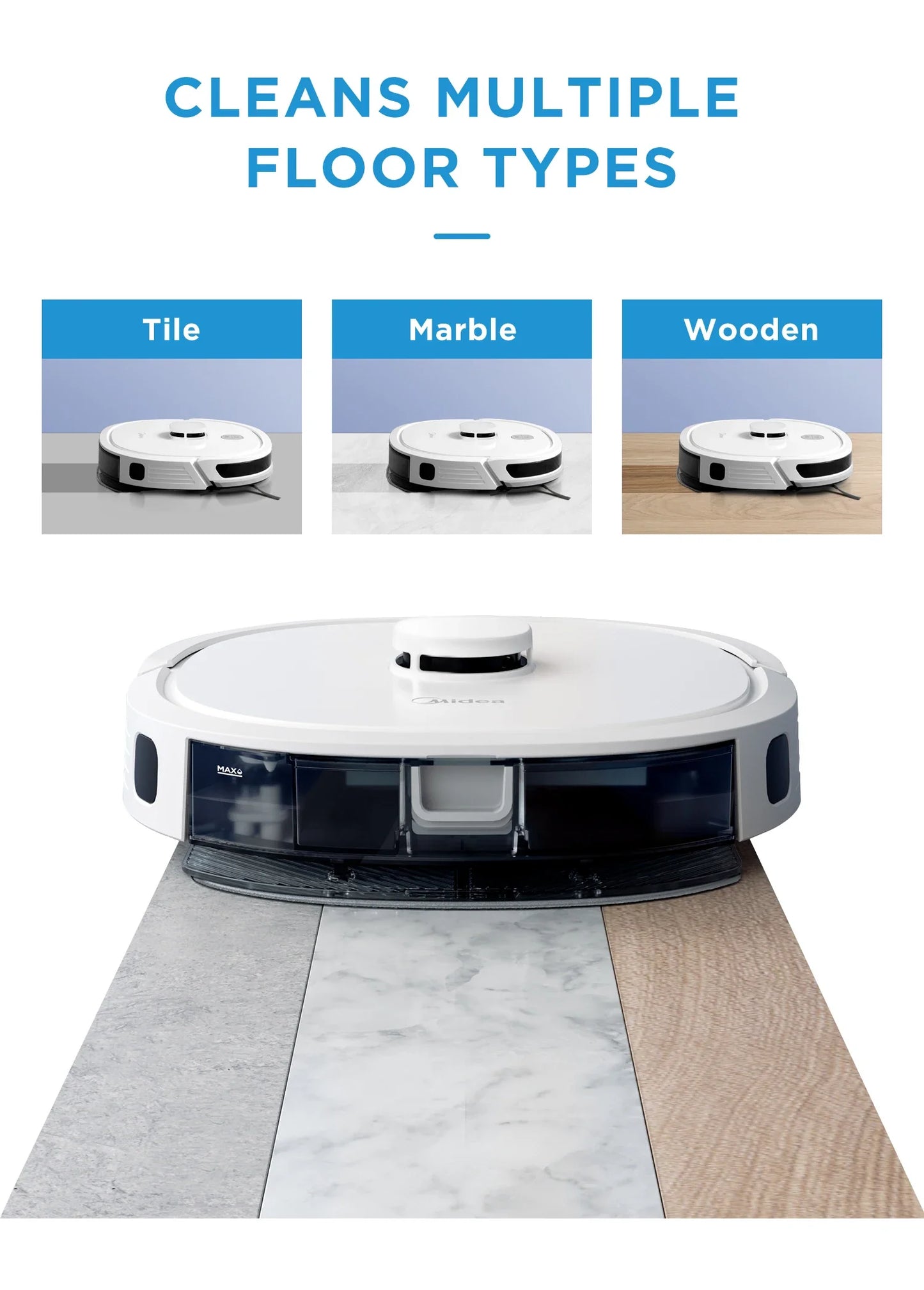 Midea M6 2-in-1 Robot Vacuum Cleaner and Mop Carpet Cleaner LiDAR Multi-Level Mapping Technology Powerful Suction