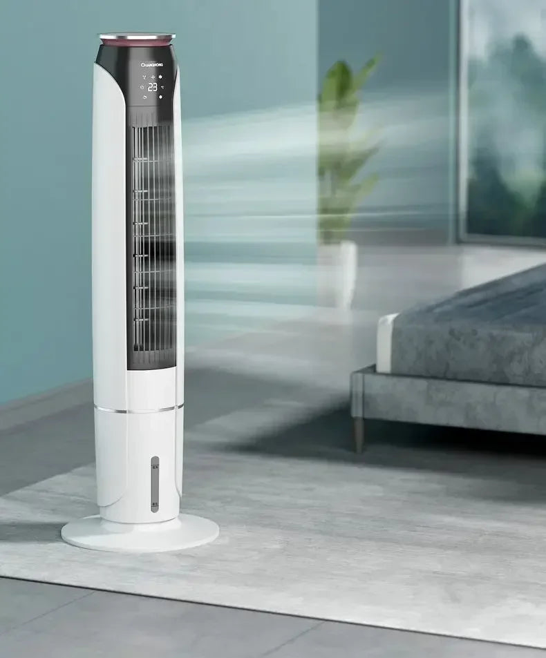Changhong Small Vertical Movable Tower Cooling Fan with Household Humidification Function  ventilateur portable