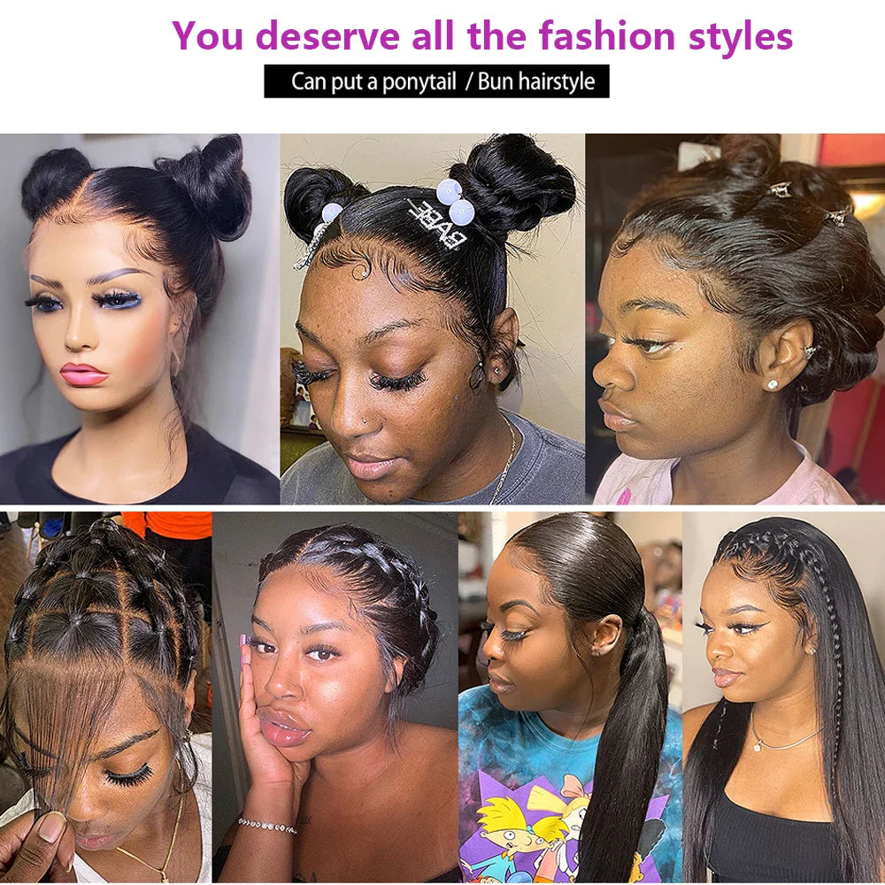Straight 13x4 Lace Front Wigs Human Hair 13x6 Transparent Lace Frontal Wigs Human Hair PrePlucked 4x4 Lace Wigs For Women Bling