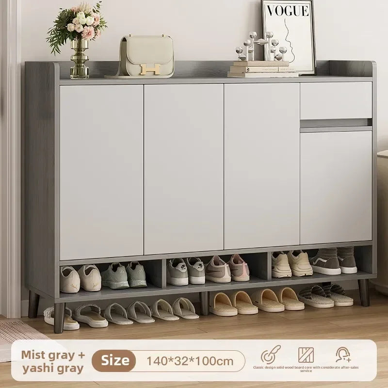 Corridor Shoe Cabinet At The Entrance of The Home Corridor Indoor Entrance Door Entrance Cabinet New Solid Wood Rack Shoe Shelf