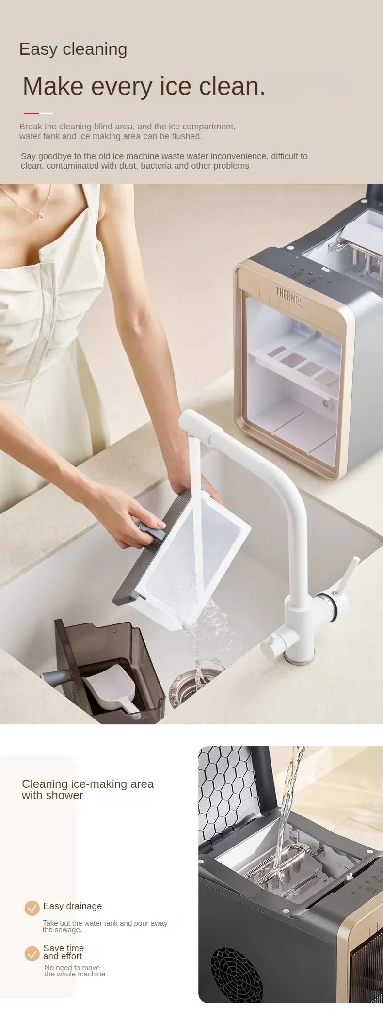 Ice Cube Machine Small Office Fully Automatic Ice Machine Home Portable 15KG Dormitory Mini 220V Maquina Para Hacer Hielo