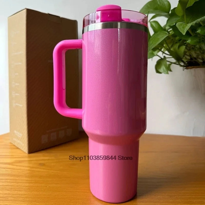 2025 new Large Capacity 40Oz Stainless Steel Vacuum Flask - Insulated Tumbler Cup with Lids and Straws, Perfect for Travel