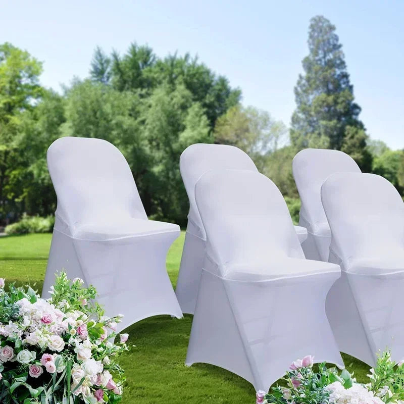 10Pcs Solid Color Chair Cover Spandex Slip Cover Stretch Wedding Banquet Party Reataurant Banquet Hotel Dining Chair Covers