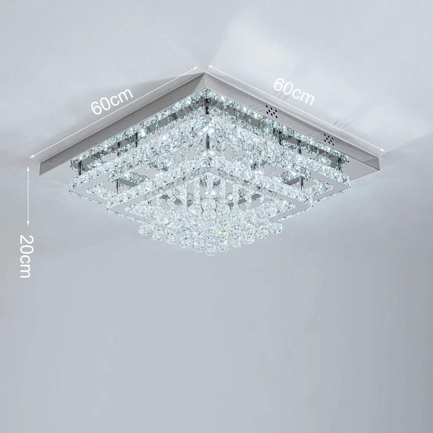 KOMORE Crystal LED Flush Mount Ceiling Light Fixture,  84W / 100W  for Office, Living Room, Bedroom, Kitchen