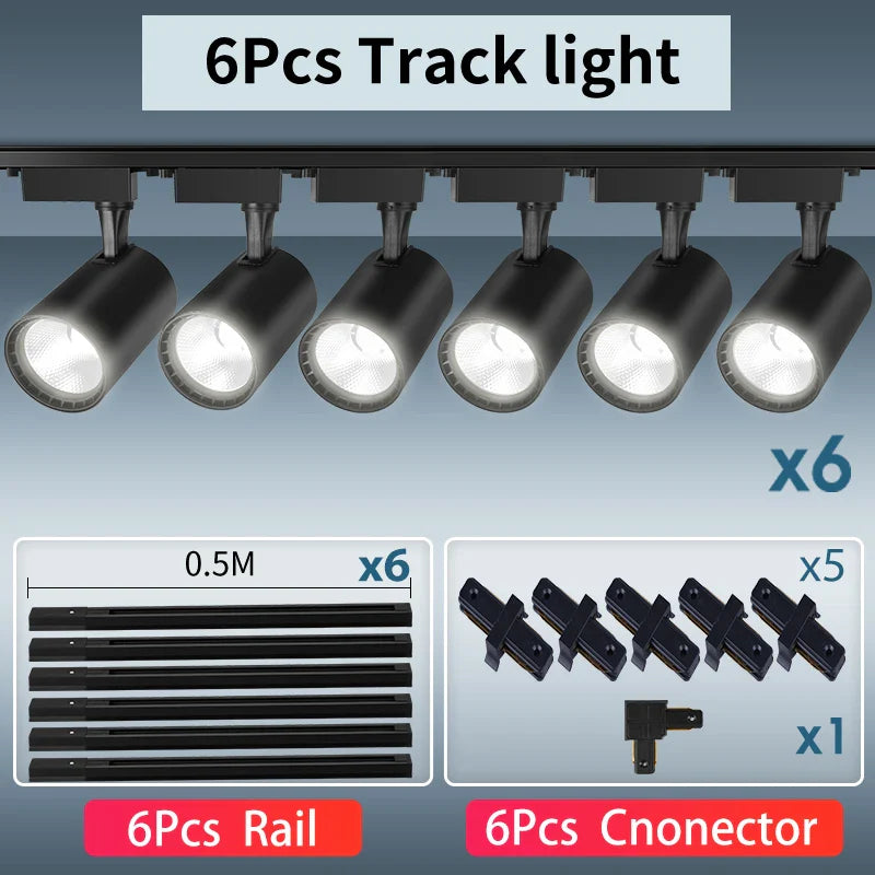 Whole Set 220V Led Track Light Fixture Rail Lighting System